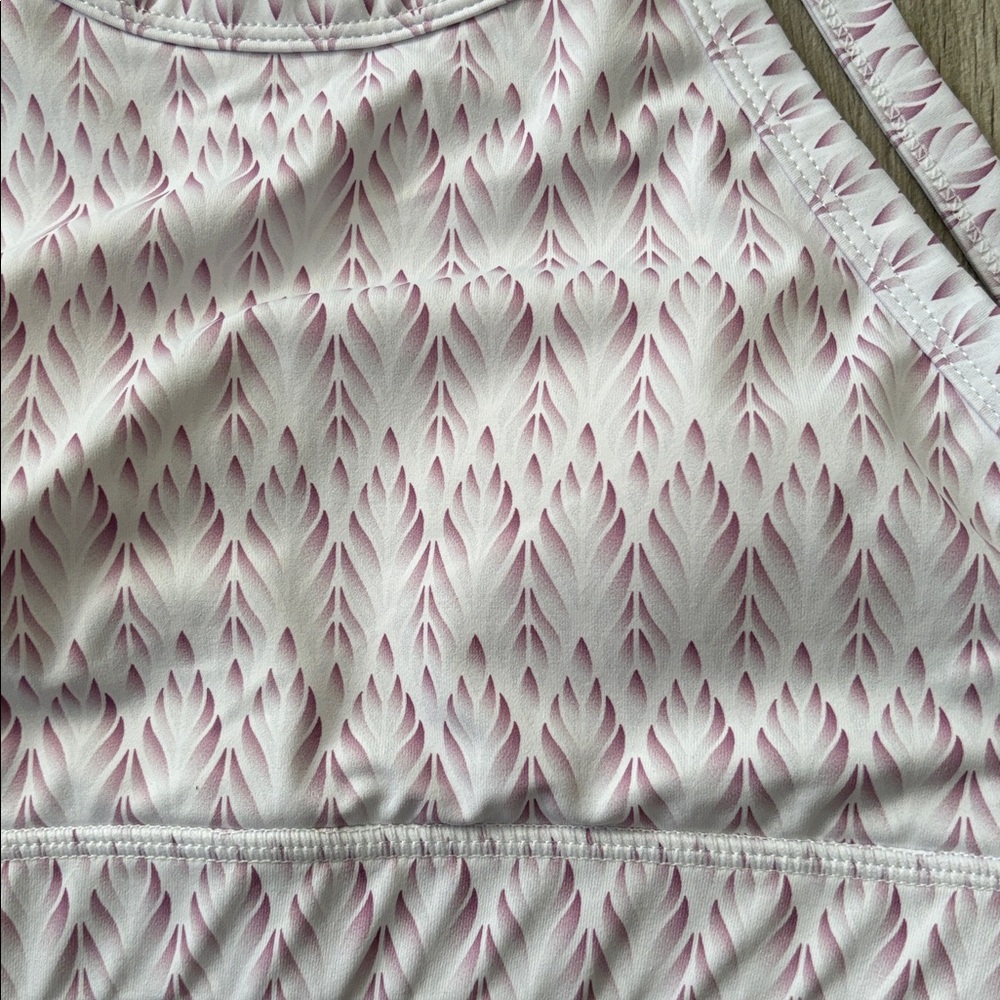 Buffbunny High Neck White & Purple Pink Geometric Pattern Sports Athletic Bra - Picture 3 of 7